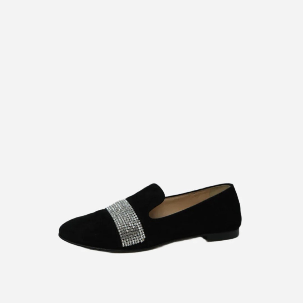 Giuseppe Zanotti Black Velvet Crystal Loafer